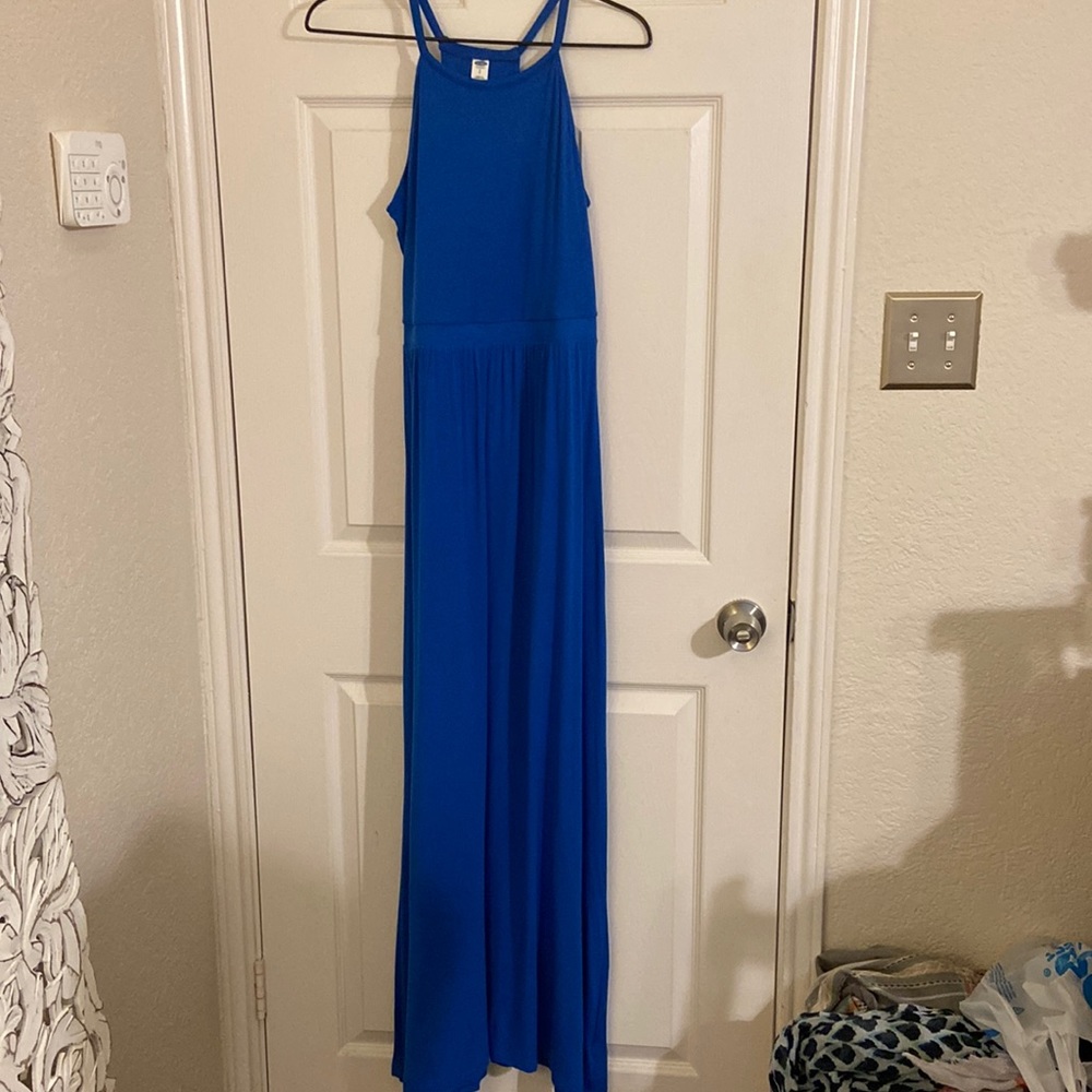 EUC Hampton Blue Grecian Style Maxi Dress